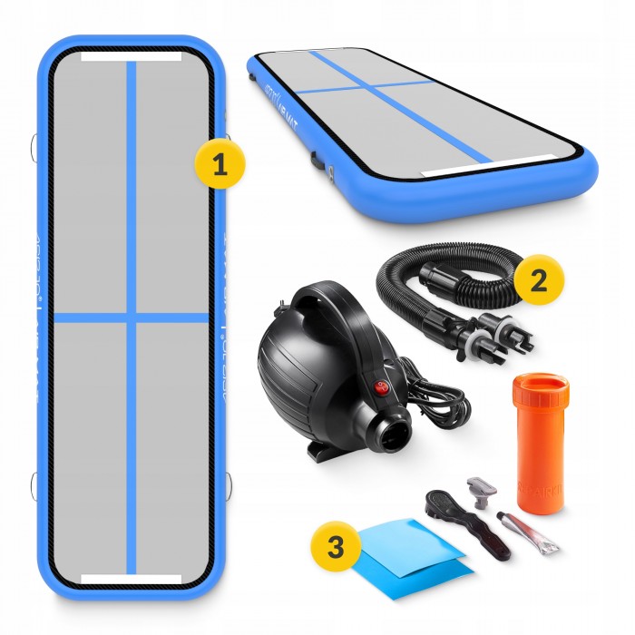 Мат гімнастичний надувний 4FIZJO Air Track Mat 300 x 100 x 15 cм White/Blue (P-5907739311771)