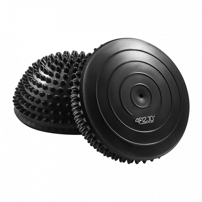 Півсфера масажна балансувальна 4FIZJO Balance Pad 16 см 2 шт масажер для ніг, стоп Black (P-5907739310484)