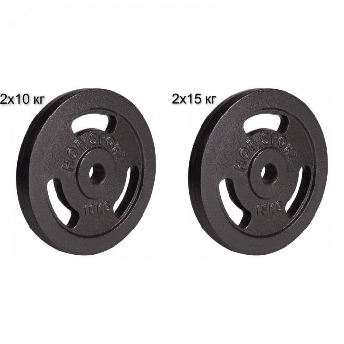 Сет из металлических блинов (дисков) Hop-Sport Strong 50 кг d - 30 мм