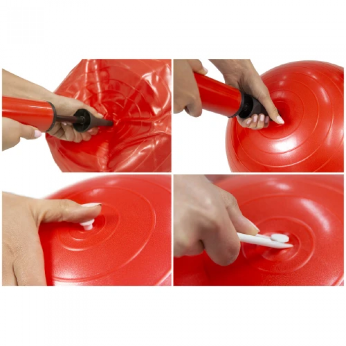 Фитбол Hop-Sport 55см красный + насос 2020