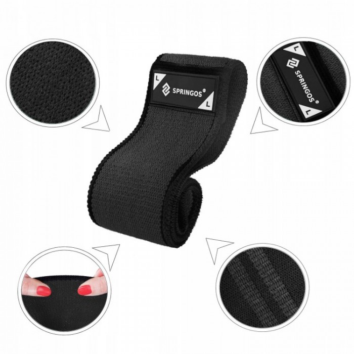 Тканинна резинка для фітнесу Springos Hip Band Size L FA0115