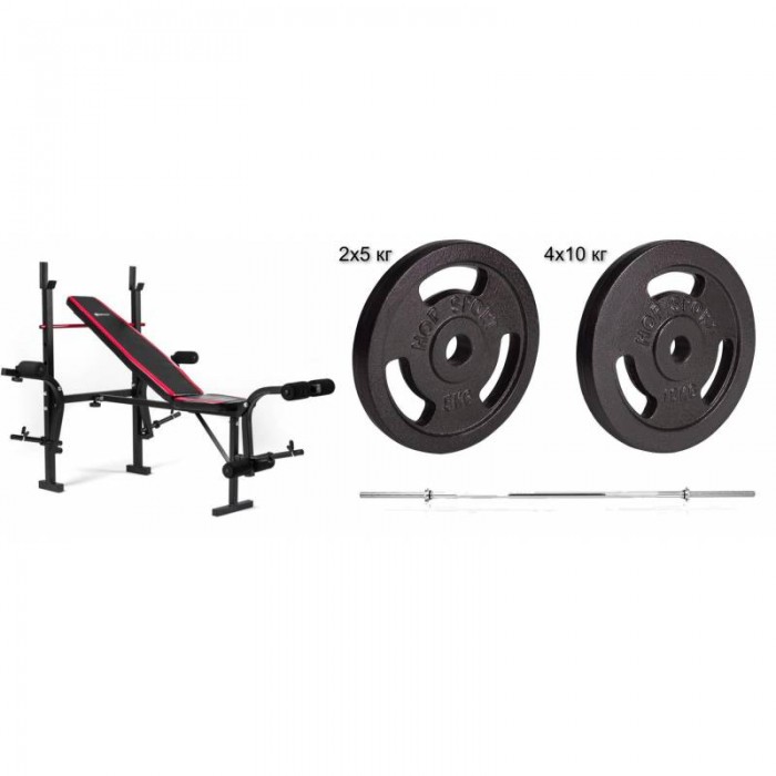 Силовий набір Hop-Sport Strong 60 кг з лавою HS-1055