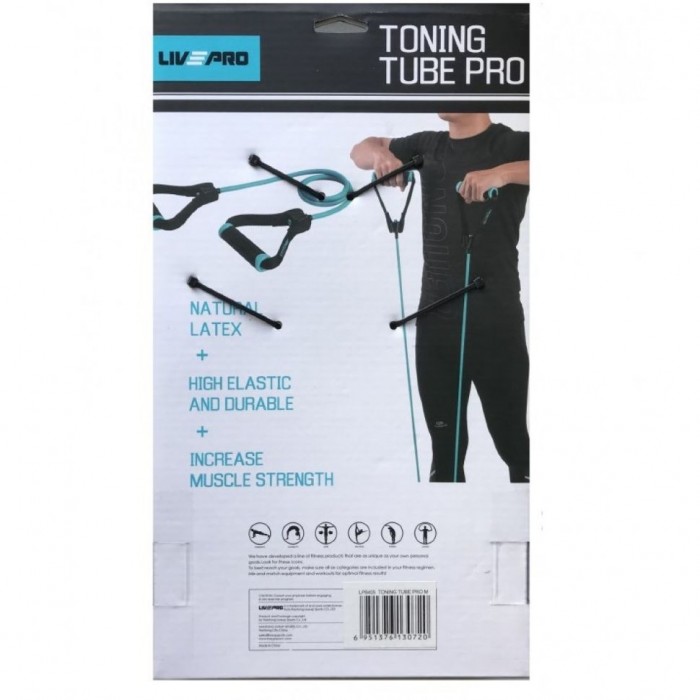 Еспандер гумовий трубчастий із ручками LivePro TONING TUBE PRO LP8405-M