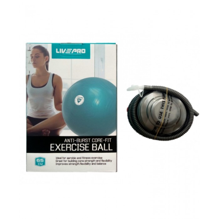 Фітбол (м'яч для фітнесу) укріплений LivePro ANTI-BURST CORE-FIT EXERCISE BALL LP8201-65