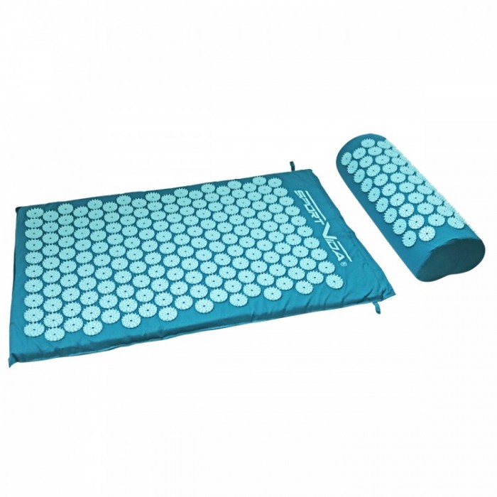 Аплікатор Кузнєцова / килимок акупунктурний з валиком SportVida 66 x 40 см SV-HK0283 Blue