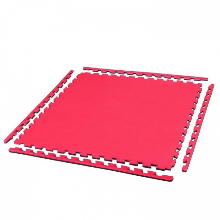 Мат-пазл (ластівчин хвіст) Springos Mat Puzzle EVA 100 x 100 x 2 cм FM0007 Black / Red
