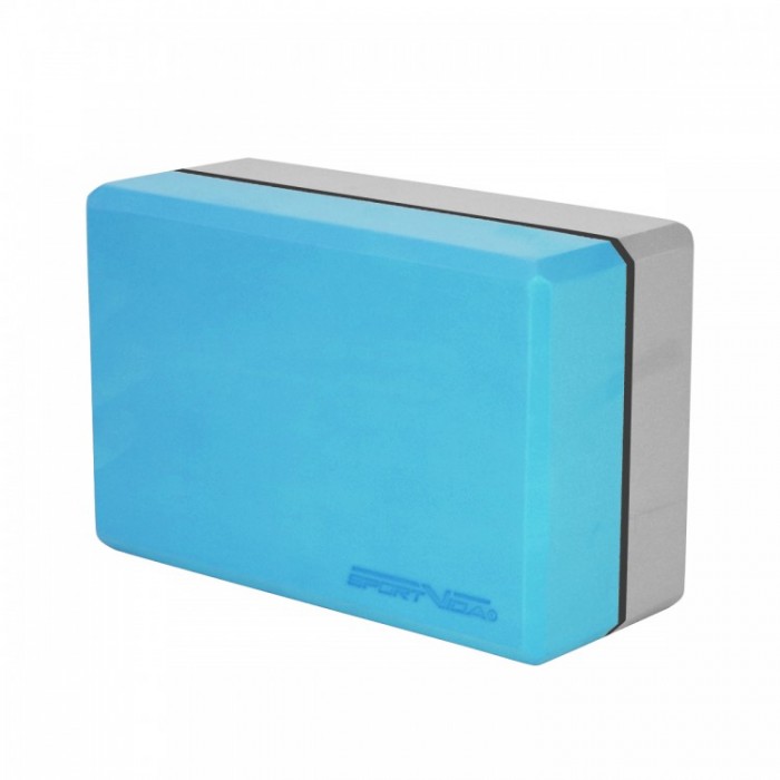 Блок для йоги (цегла) двоколірний SportVida SV-HK0335 Blue / Grey