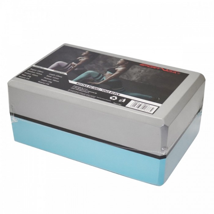 Блок для йоги (цегла) двоколірний SportVida SV-HK0335 Blue / Grey