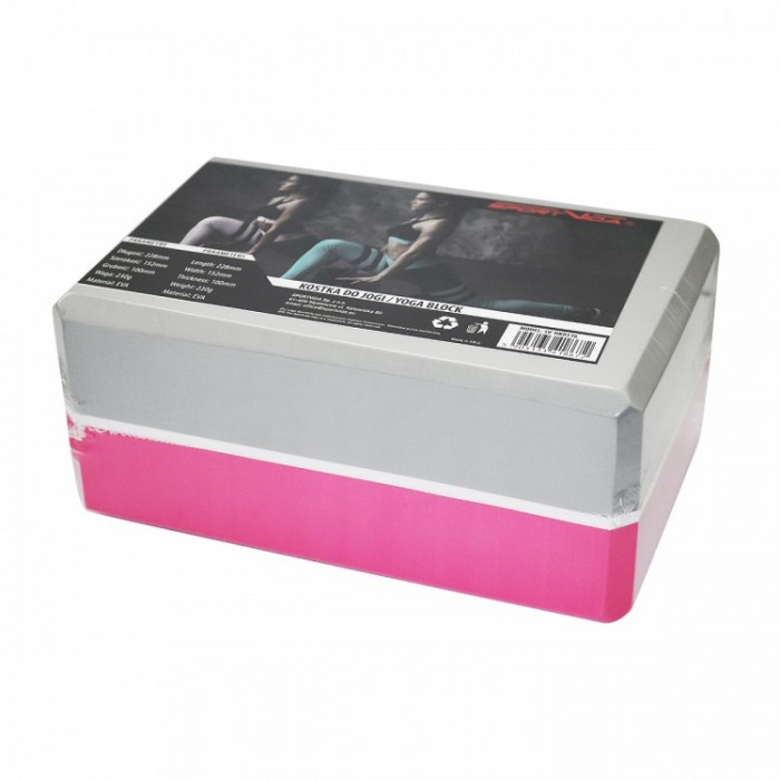 Блок для йоги (цегла) двоколірний SportVida SV-HK0336 Pink / Grey
