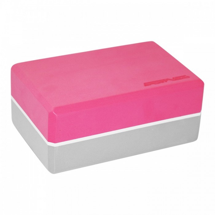 Блок для йоги (цегла) двоколірний SportVida SV-HK0336 Pink / Grey