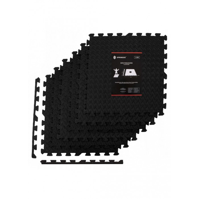 Мат-пазл (ластівчин хвіст) Springos Mat Puzzle EVA 180 x 120 x 1.2 cм FM0004 Black