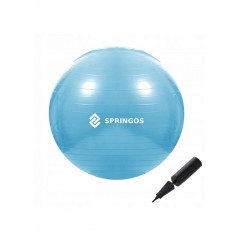 Мяч для фитнеса (фитбол) Springos 55 см Anti-Burst FB0006 Sky Blue