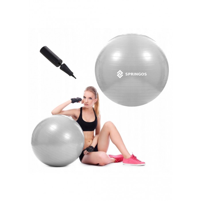Мяч для фитнеса (фитбол) Springos 75 см Anti-Burst FB0008 Grey