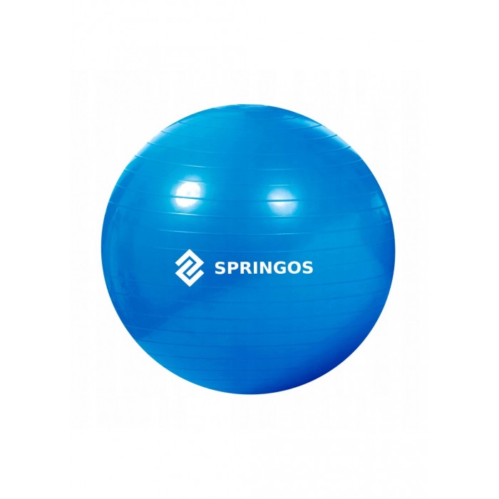 М'яч для фітнесу (фітбол) Springos 85 см Anti-Burst FB0009 Blue