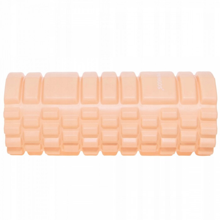Массажный валик (ролик) для спины, фитнеса 33 см Springos FR0021 Light Orange рельефный