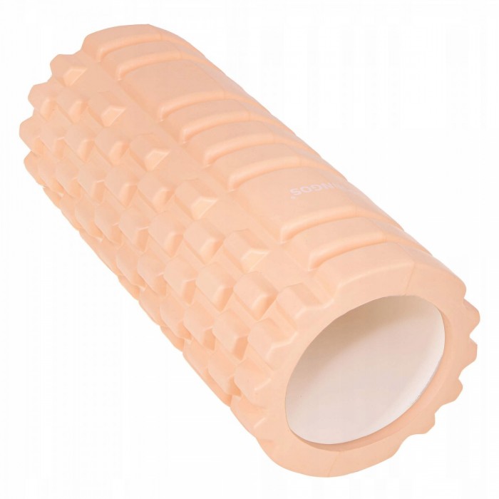 Массажный валик (ролик) для спины, фитнеса 33 см Springos FR0021 Light Orange рельефный