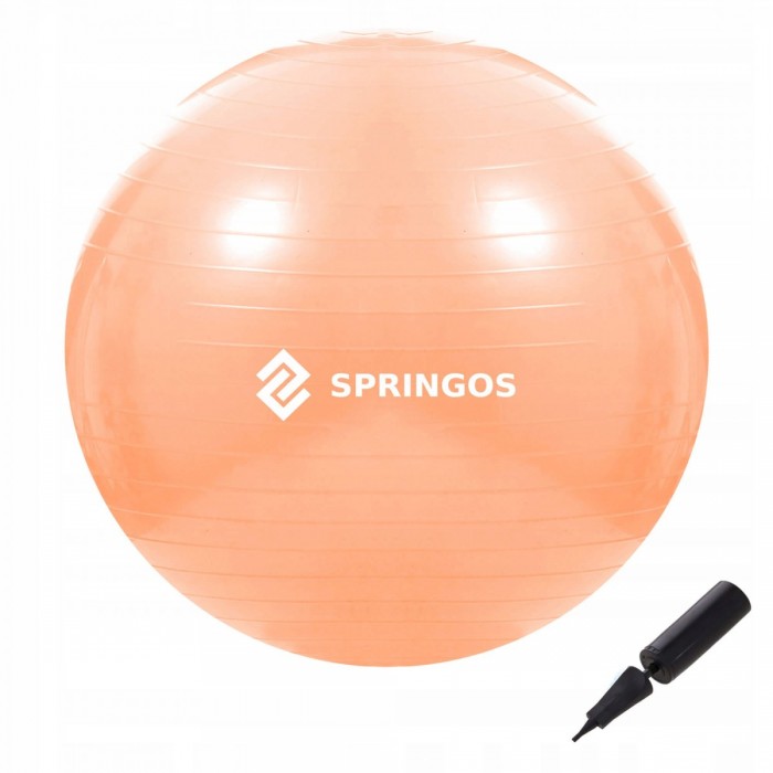 Мяч для фитнеса (фитбол) Springos 55 см Anti-Burst FB0010 Orange