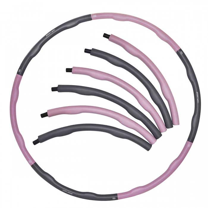 Хулахуп обруч массажный Hula Hoop SportVida 100 см 1.2 кг SV-HK0338 Grey/Pink
