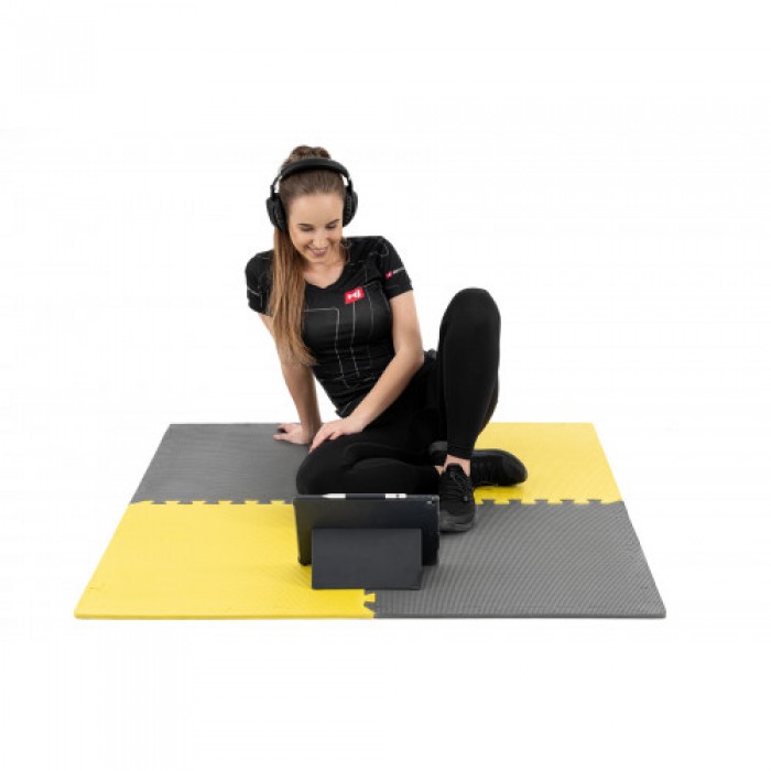 Мат-пазл Hop-Sport EVA 60 х 60 х 1 см 4шт HS-A010PM жовто-сірий