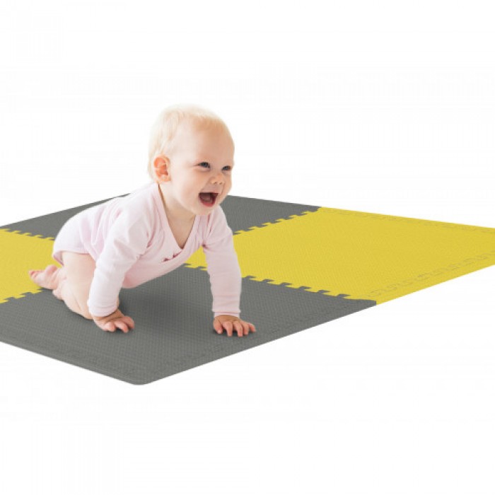 Мат-пазл Hop-Sport EVA 60 х 60 х 1 см 4шт HS-A010PM жовто-сірий