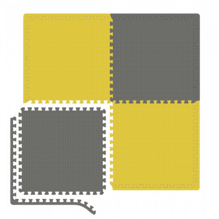 Мат-пазл Hop-Sport EVA 60 х 60 х 1 см 4шт HS-A010PM жовто-сірий