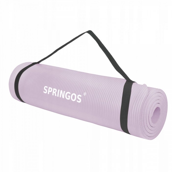 Коврик (мат) для йоги и фитнеса Springos NBR 1 см YG0038 Purple