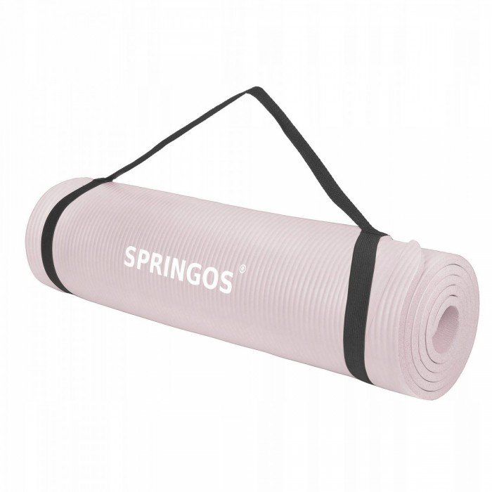 Коврик (мат) для йоги и фитнеса Springos NBR 1 см YG0039 Pink