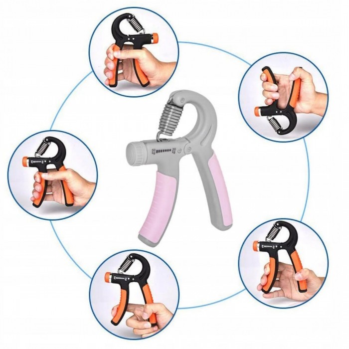 Еспандер кистьовий пружинний з регульованим навантаженням Springos 20-50 кг FA0200 Grey / Pink