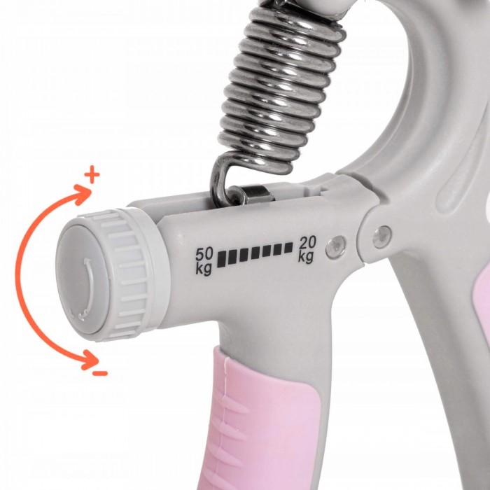 Еспандер кистьовий пружинний з регульованим навантаженням Springos 20-50 кг FA0200 Grey / Pink