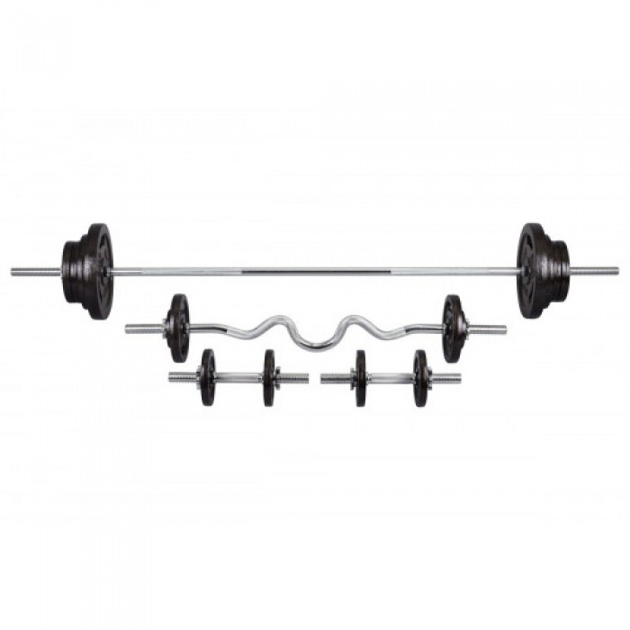 Набір Hop-Sport Strong штанги і гантелі з млинцями 129 кг