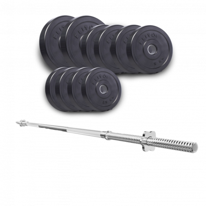 Набір Elitum TITAN штанга і гантелі з млинцями 57 кг