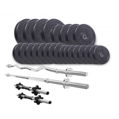 Набір Elitum TITAN штанги і гантелі з млинцями 105 кг c W- або Z-образним грифом і грифом для штанги