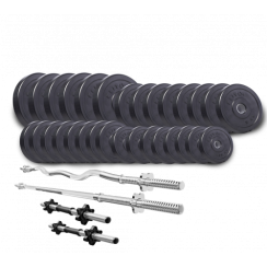 Набір Elitum TITAN штанга і гантелі з млинцями 144 кг з W- або Z-образним грифом