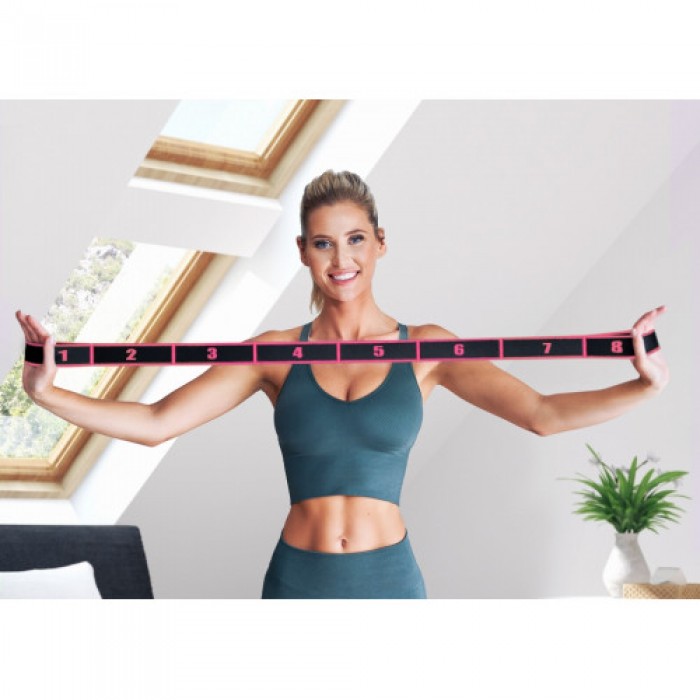 Резинка для фитнеса тканевая 12-30 кг HS-N904GB розовая