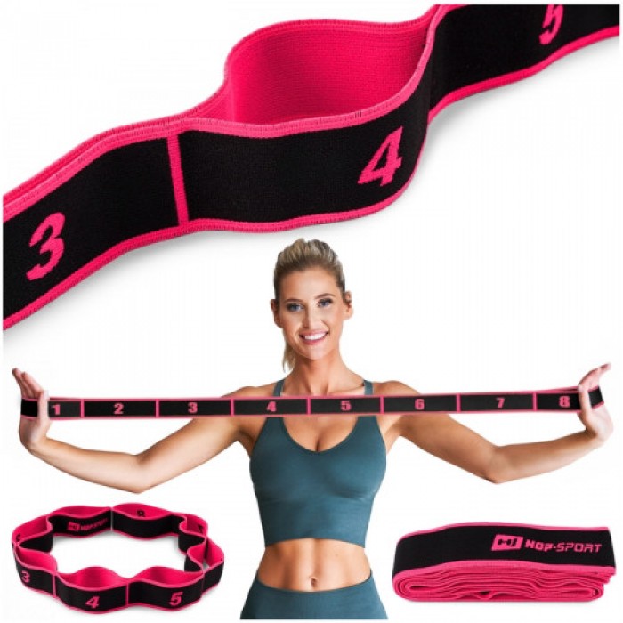 Резинка для фитнеса тканевая 12-30 кг HS-N904GB розовая