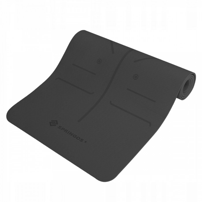 Коврик (мат) для йоги Springos TPE 6 мм YG0016 Black