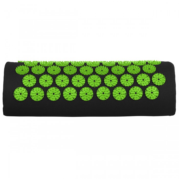 Коврик акупунктурный с валиком SportVida Аппликатор Кузнецова 130 x 50 см SV-HK0353 Black/Green