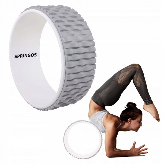 Колесо для йоги та фітнесу Springos Dharma FA0205 Grey / White