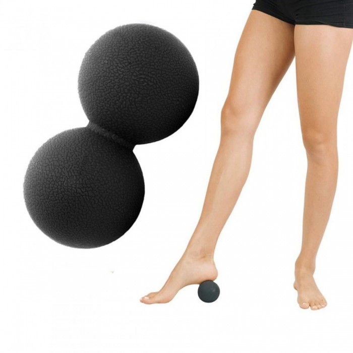 Массажный мяч двойной Springos Lacrosse Double Ball 6 x 12 см FA0022 черный