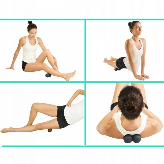 Массажный мяч двойной Springos Lacrosse Double Ball 6 x 12 см FA0022 черный