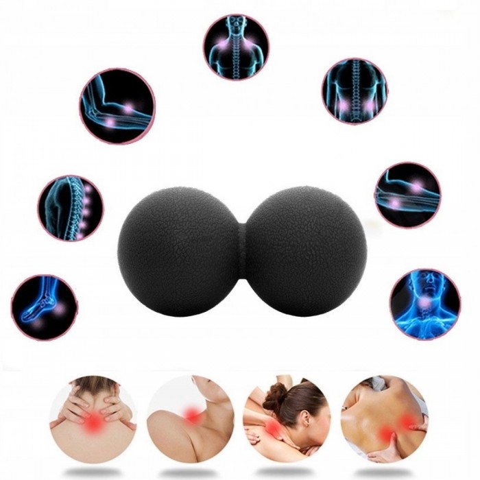 Массажный мяч двойной Springos Lacrosse Double Ball 6 x 12 см FA0022 черный