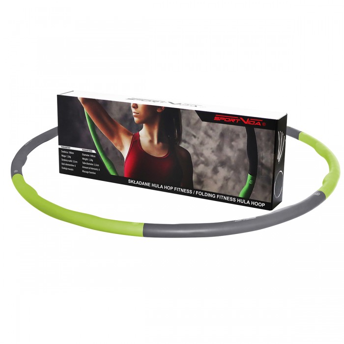 Хулахуп обруч для похудения массажный SportVida 100 см 1.2 кг SV-HK0339 Grey/Green