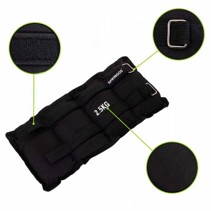 Утяжелители-манжеты для ног и рук Springos 2 x 2.5 кг FA0007