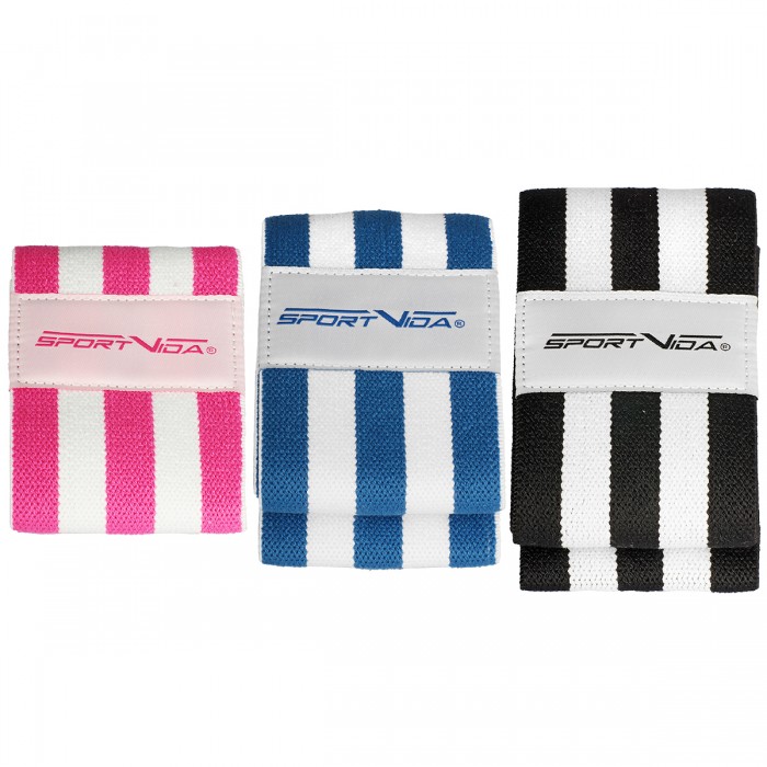 Набор тканевых резинок для фитнеса SportVida Hip Band 3 штуки SV-HK0364