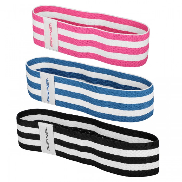 Набор тканевых резинок для фитнеса SportVida Hip Band 3 штуки SV-HK0364