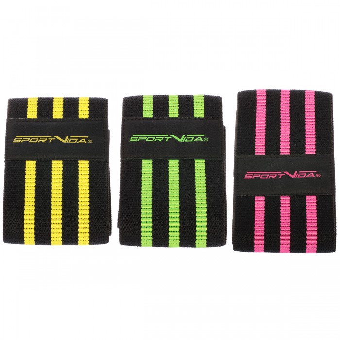 Набор тканевых резинок для фитнеса SportVida Hip Band 3 штуки SV-HK0365