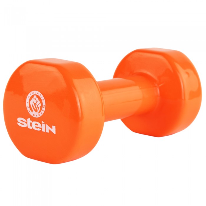 Гантель для фитнеса 4 кг 1шт виниловая Stein оранжевая