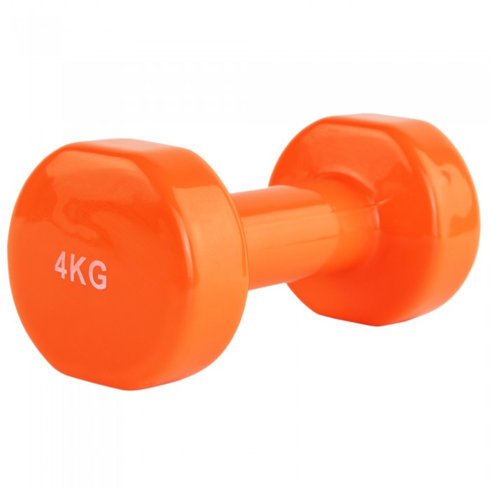 Гантель для фитнеса 4 кг 1шт виниловая Stein оранжевая