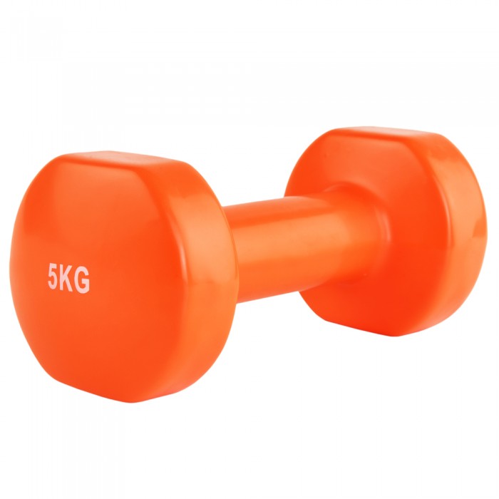 Гантель для фитнеса 5 кг 1шт виниловая Stein оранжевая
