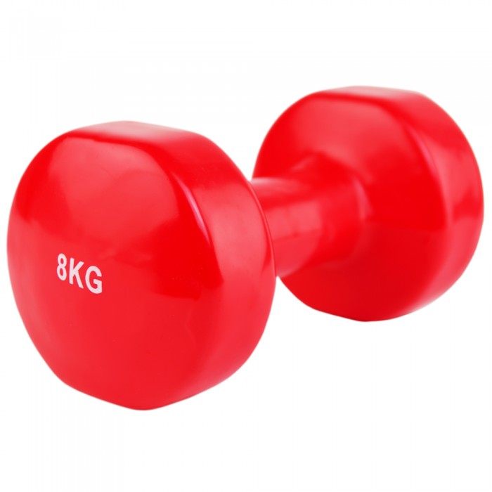 Гантель для фитнеса 8 кг 1шт виниловая Stein красная